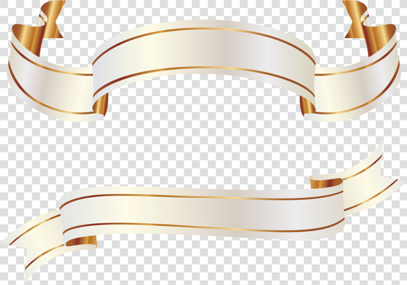 White Banner Ribbon Png   White Gold Ribbon Vector  Transparent PngTransparent PNG