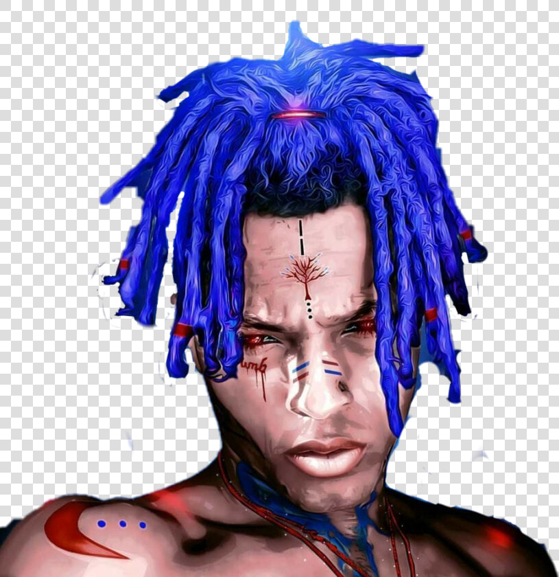 Xxxtentacion With Blue Hair   Png Download   Xxx Tentacion Blue Hair  Transparent PngTransparent PNG