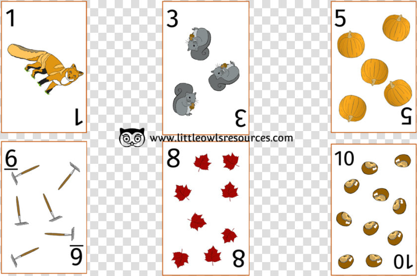 Autumn Number Snap Cards   Illustration  HD Png DownloadTransparent PNG