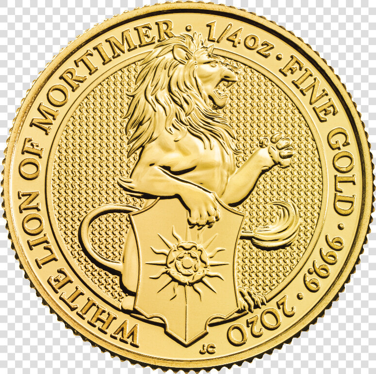 The Queen S Beasts The White Lion Of Mortimer 2020   Queens Beasts Gold Coin  HD Png DownloadTransparent PNG