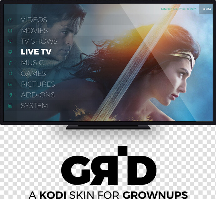 Kodi Grid Skin   Best Live Tv Skin Kodi  HD Png DownloadTransparent PNG