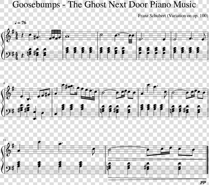 Goosebumps The Ghost Next Door Piano Music  HD Png DownloadTransparent PNG