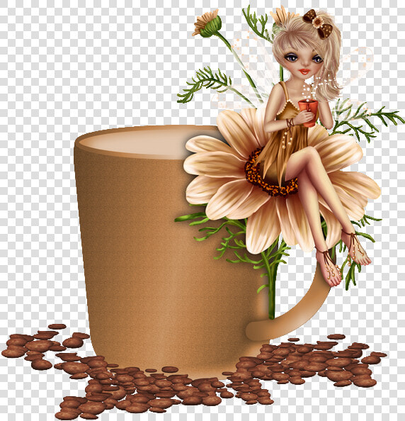  fairy  cute  brown  flower  flowers  nature  cup  mug   Brown Flower Clip Art  HD Png DownloadTransparent PNG