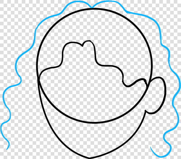 How To Draw Curly Hair Really Easy Drawing Tutorial   Line Art  HD Png DownloadTransparent PNG