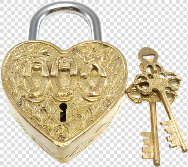 Heart Trick Padlock   Monkey Heart Brass Lock  HD Png DownloadTransparent PNG