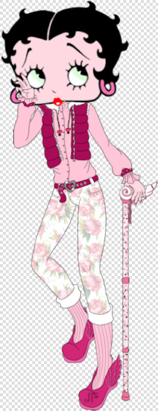 Betty Boop Spring Pink And Walking Stick   Betty Boop  HD Png DownloadTransparent PNG