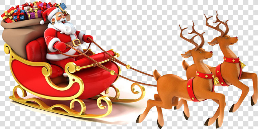 Christmas Sled Png Image   Christmas Deer With Santa  Transparent PngTransparent PNG