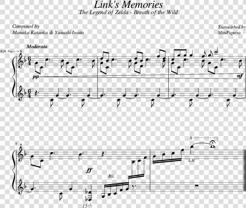 Links Memories Sheet Music  HD Png DownloadTransparent PNG