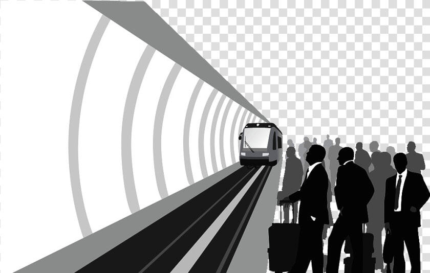 Train Rail Transport Rapid Transit Silhouette Illustration   Silhouette Train Station Clipart  HD Png DownloadTransparent PNG