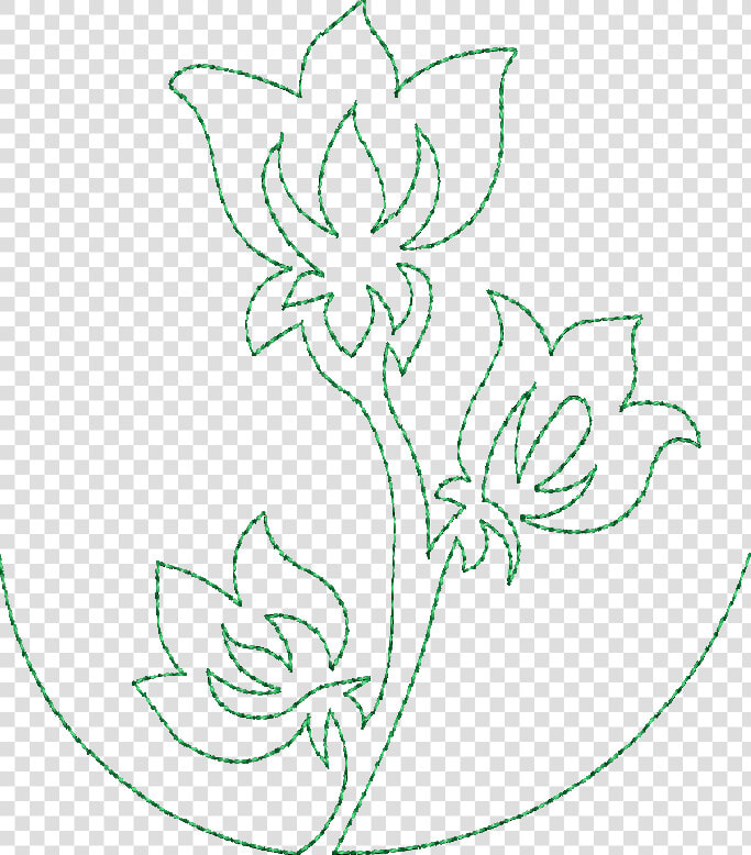 Continuous Single Line Quilting Flowers 6×10   Single Line Embroidery Patterns  HD Png DownloadTransparent PNG