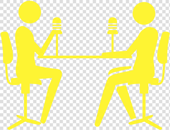 2 People Sat A Table With A Microphone   Podcaster  HD Png DownloadTransparent PNG