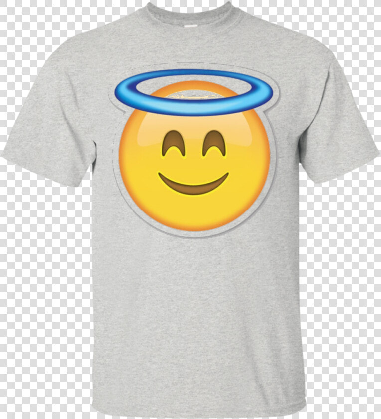 Heaven Angel Ring Smiley Emoji Emoticon T Shirt   Climate Change Funny T Shirt  HD Png DownloadTransparent PNG