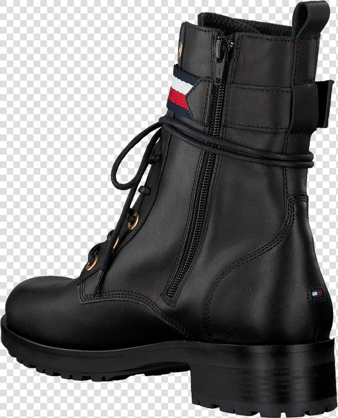 Black Tommy Hilfiger Biker Boots Corporate Ribbon   Work Boots  HD Png DownloadTransparent PNG