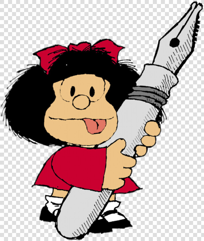 Mafalda Holding Giant Pen   Mafalda Png  Transparent PngTransparent PNG