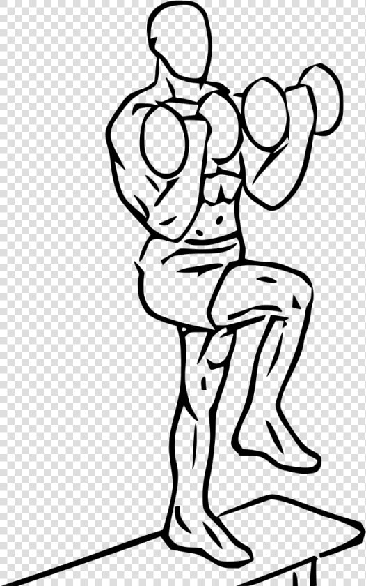 Step Up With Bicep Curl  HD Png DownloadTransparent PNG