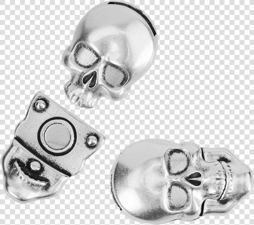 10mm Flat Skull Magnetic Clasp   Earrings  HD Png DownloadTransparent PNG