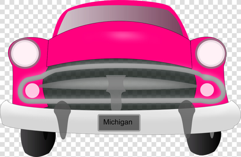 American Car  Classic Car  Car  Pink  Front  Retro  HD Png DownloadTransparent PNG