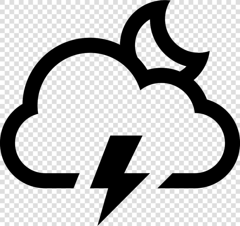 Cloud Lightning Moon   Cloud With Lightning Icon  HD Png DownloadTransparent PNG