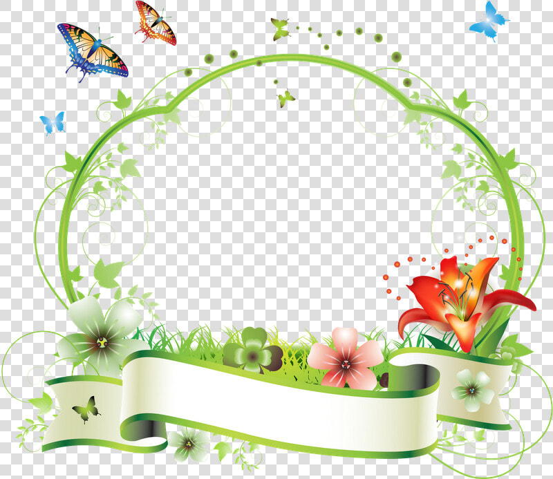 Frame Flower Vector Clipart Borders And Frames Clip   Flower Vector Photo Frame  HD Png DownloadTransparent PNG