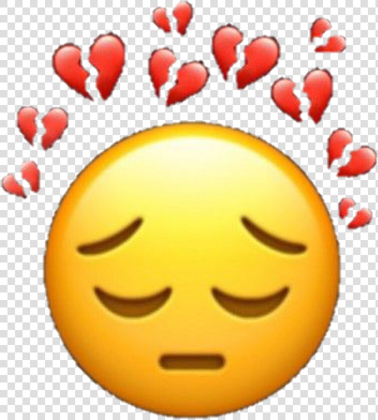  broken  down  sad  hearts  emoji  sademoji  brokenheart   Sad Broken Heart Emoji  HD Png DownloadTransparent PNG