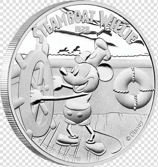 2014 1 Oz Silver Coin   Steam Boat Willy Coin  HD Png DownloadTransparent PNG