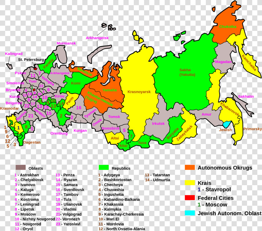 Russian Regions en Svg   Russian Regions  HD Png DownloadTransparent PNG