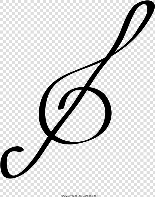 Treble Clef Coloring Page   Hand Drawn Treble Clef Png  Transparent PngTransparent PNG