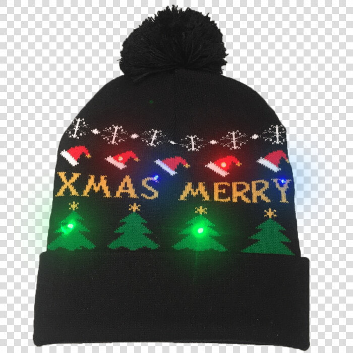 Led Light up Knitting Merry Christmas Hat   Beanie  HD Png DownloadTransparent PNG