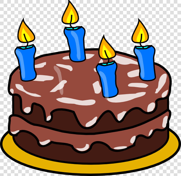 Birthday Cake Four Candles Svg Clip Arts   Chocolate Birthday Cake Clipart  HD Png DownloadTransparent PNG