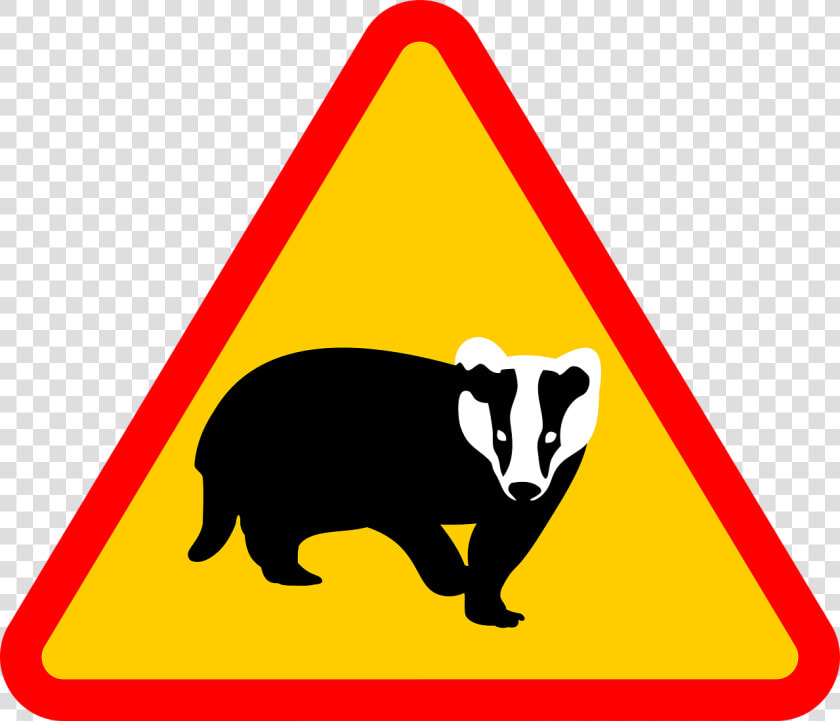 Road Sign  Note  Badger  Sign  Warning  Marking   Badger Warning Sign  HD Png DownloadTransparent PNG