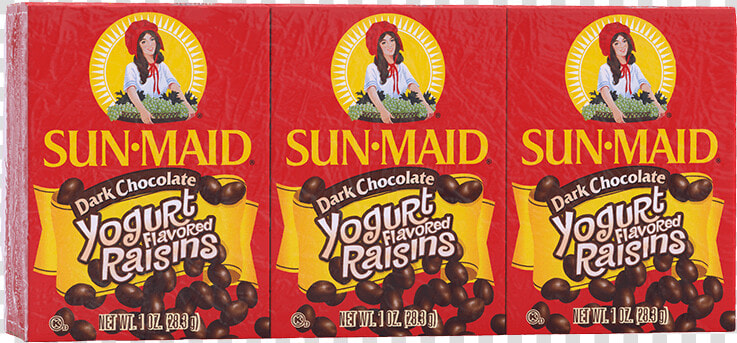 Sun maid Dark Chocolate Yogurt Flavored Raisins 1 Oz   Sun Maid Yogurt Raisins  HD Png DownloadTransparent PNG