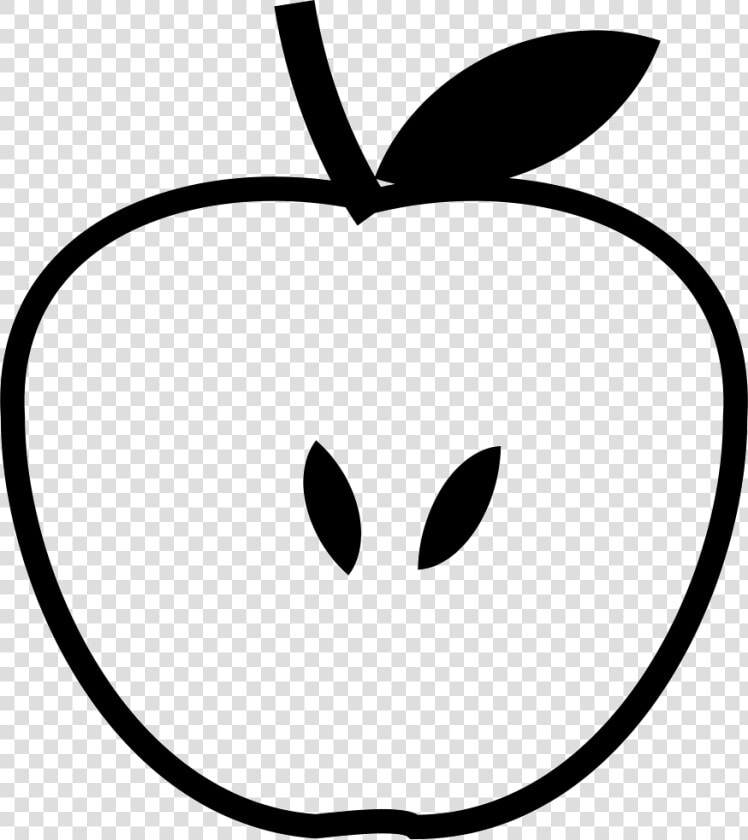 Apple Silhouette   Half Apple Clipart Black And White  HD Png DownloadTransparent PNG