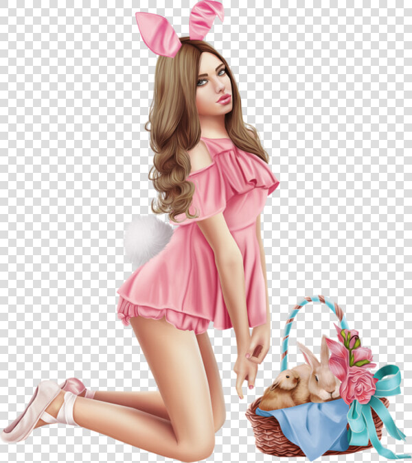 Pâques  Tube Femme  Panier   Bunny Girl Png  Transparent PngTransparent PNG