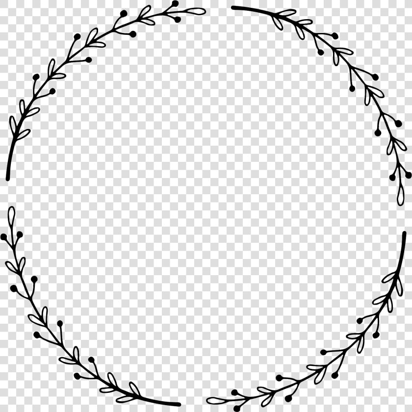  laurel  wreath  handdrawn  round  circle  monogram   Circle  HD Png DownloadTransparent PNG