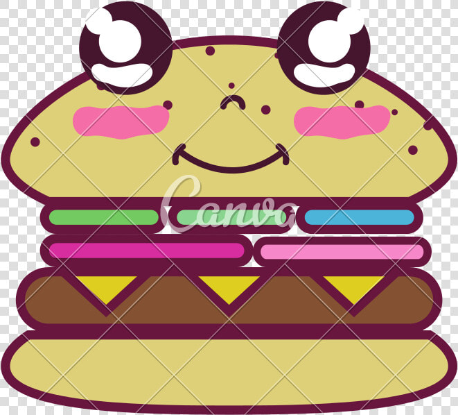 Kawaii Hamburger   Comida En Caricatura Tiernas  HD Png DownloadTransparent PNG