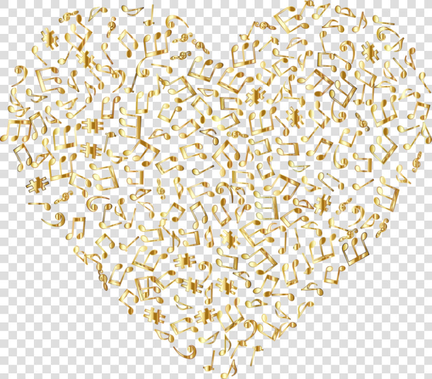 Heart commodity food   Golden Music Notes Png  Transparent PngTransparent PNG