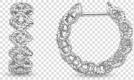 Roberto Coin Round Diamond Hoop Earring   Earrings  HD Png DownloadTransparent PNG