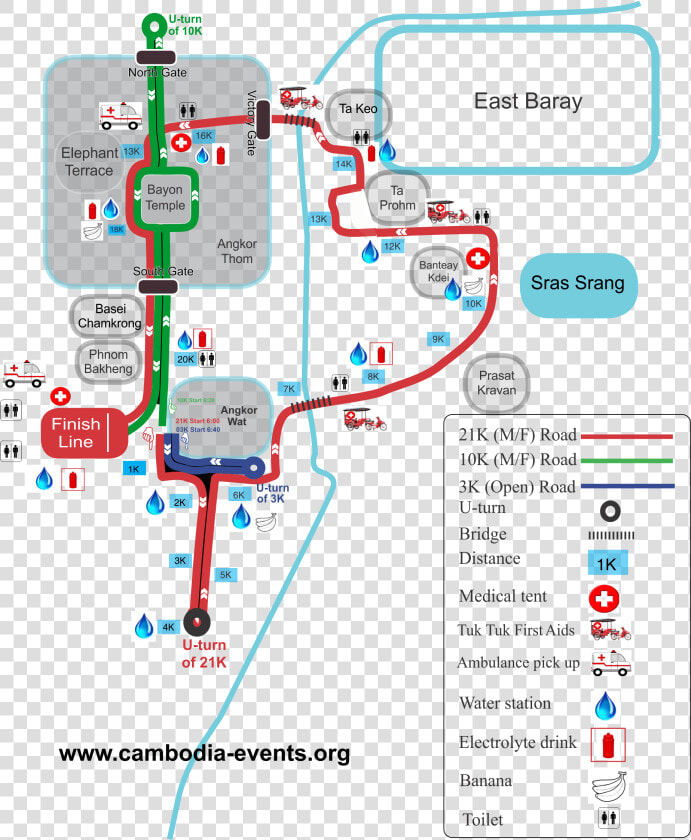 Angkor Wat Half Marathon Route  HD Png DownloadTransparent PNG