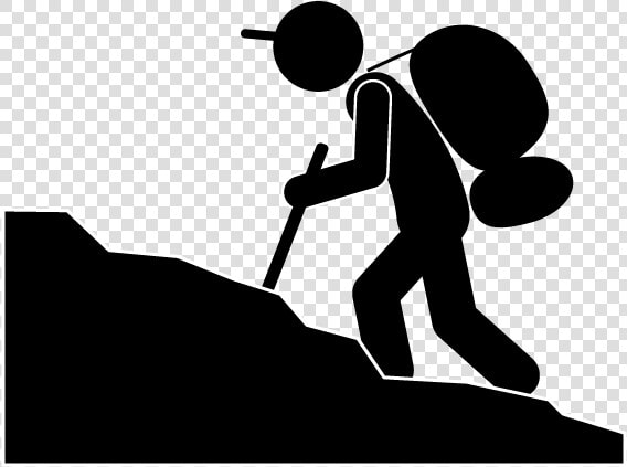 Climbing Mountaineering Computer Icons Pictogram Clip   Mountain Climbing Clipart Black And White  HD Png DownloadTransparent PNG