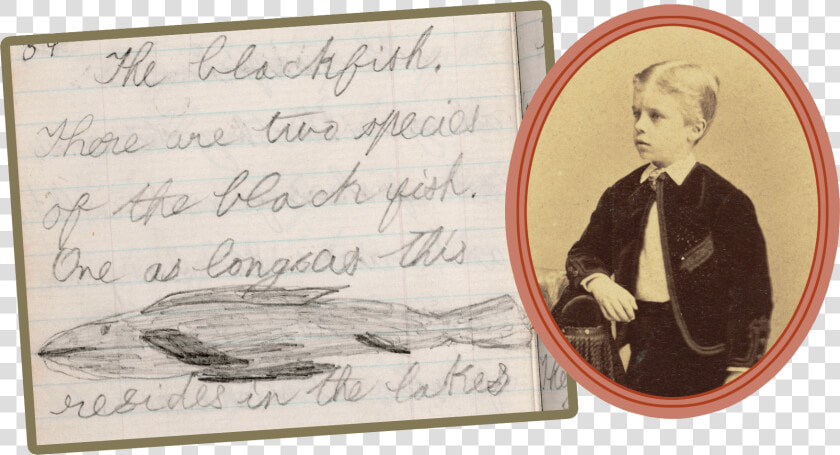 Portrait Of Young Tr  Alongside A Page From His Journal   Theodore Roosevelt Field Journal  HD Png DownloadTransparent PNG