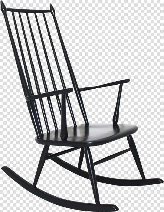 Black Scandinavian Rocking Chair 1960s   1950s Rocking Chair  HD Png DownloadTransparent PNG