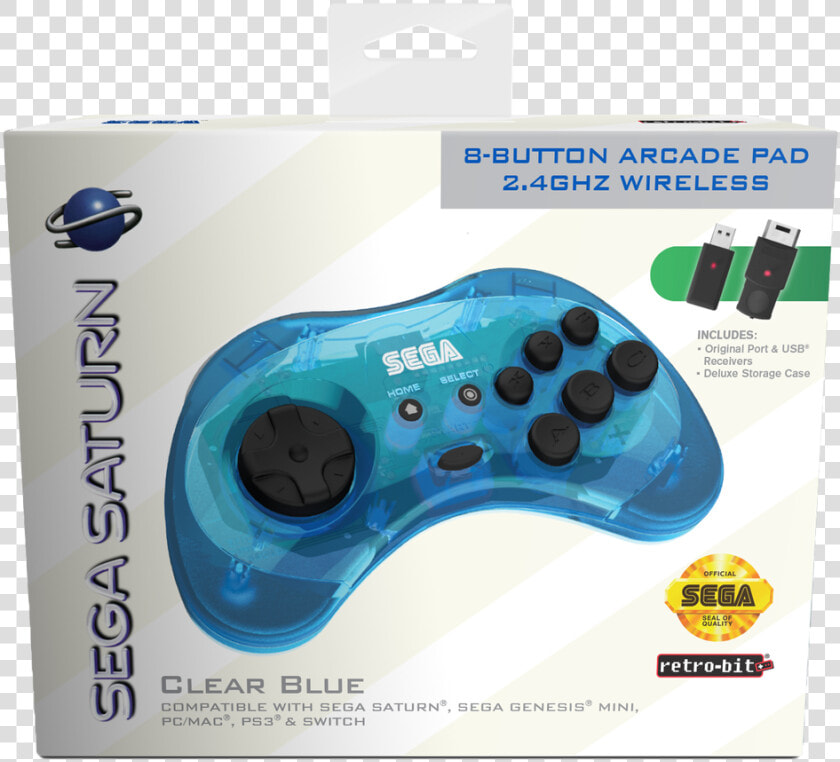 Sega Saturn 8 button Arcade Pad   Retro Bit Saturn Wireless Controller  HD Png DownloadTransparent PNG