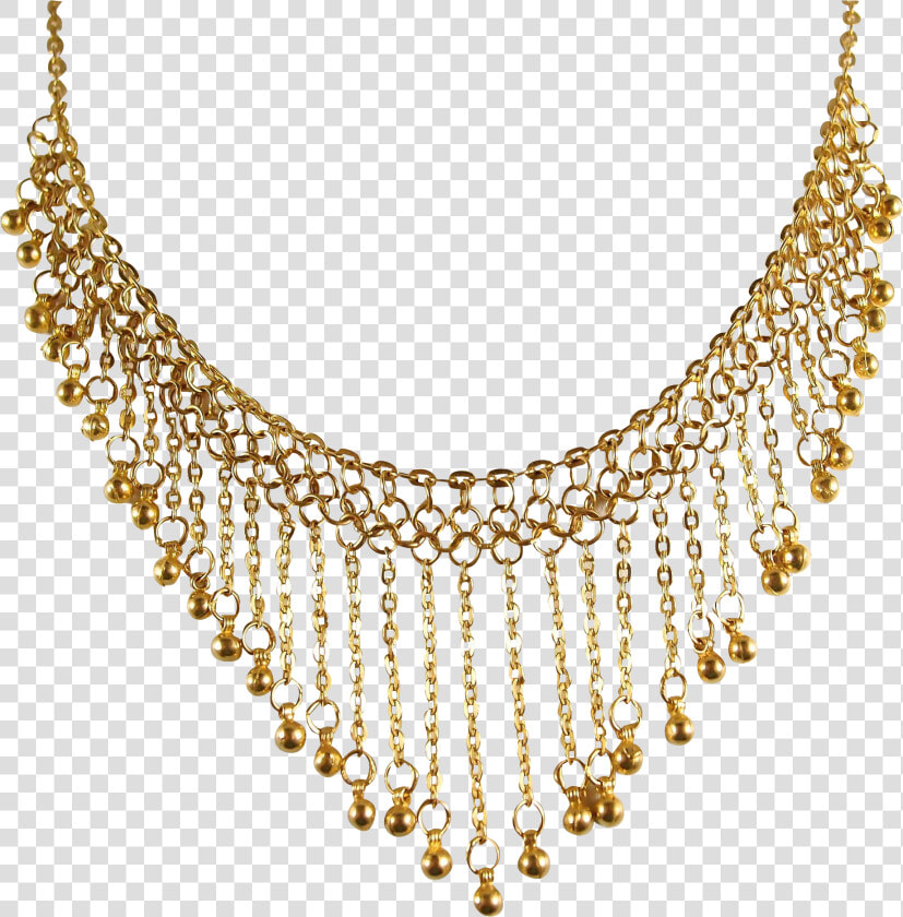 Earring Necklace Jewellery Gold Chain   Golden Chain Necklace Transparent Png  Png DownloadTransparent PNG