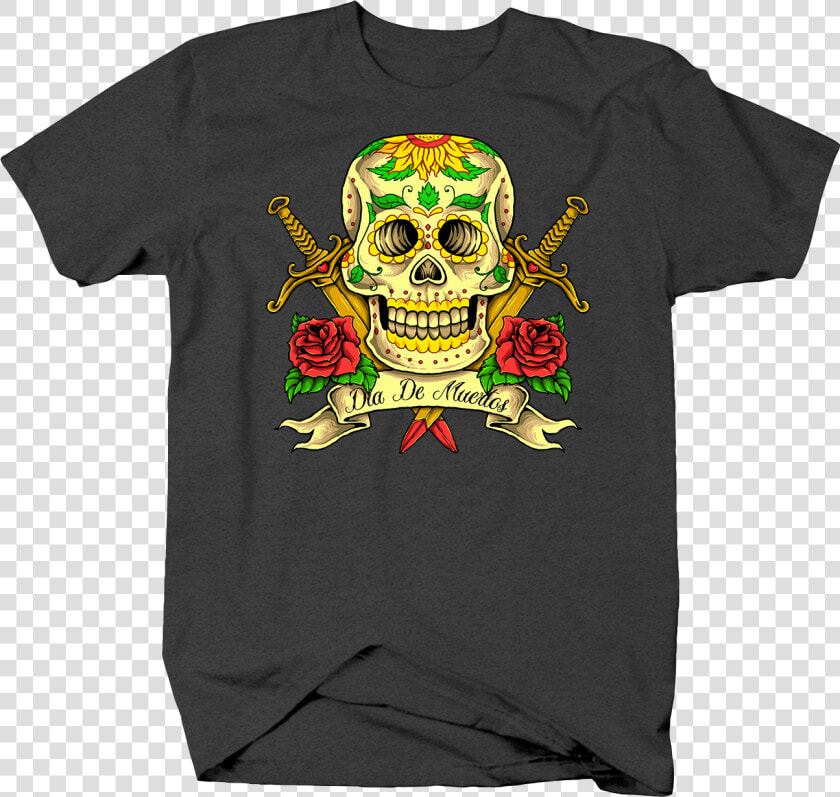 Dia De Los Muertos Sugar Skull And Swords Day Of The   Shirt  HD Png DownloadTransparent PNG