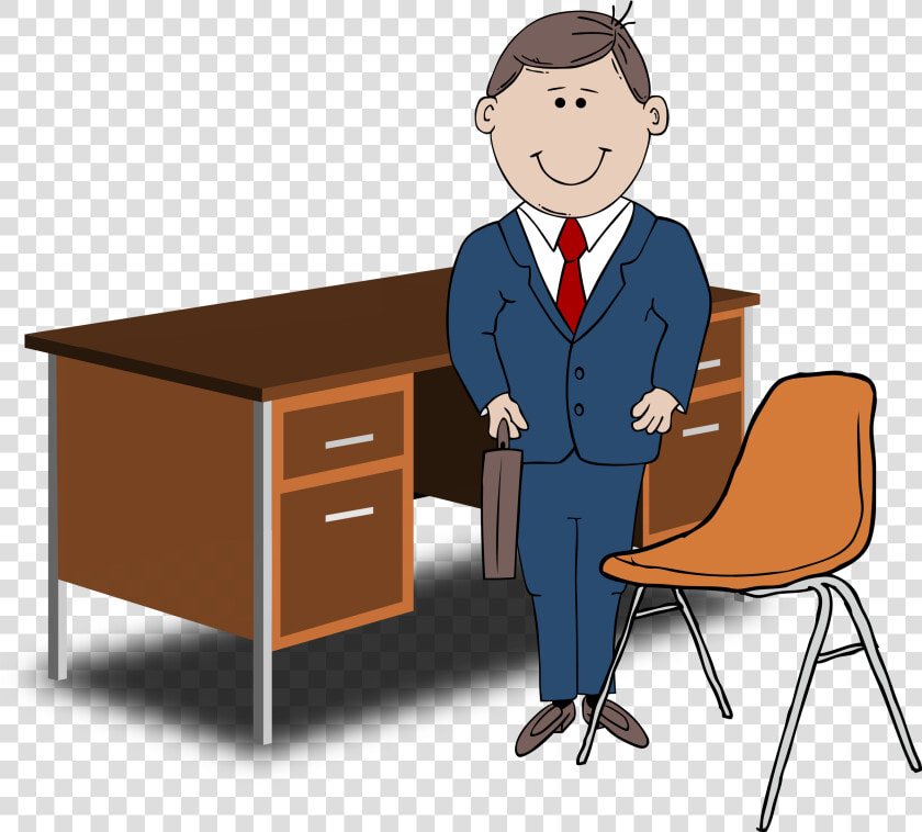 Teacher   Manager Between Chair And Desk Clip Arts   Manager Clipart  HD Png DownloadTransparent PNG