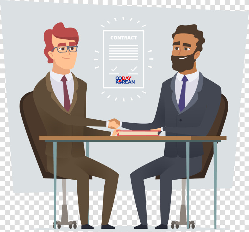 Illustration Of Two Businessmen Having Signed A Contract   Comerciantes Animados  HD Png DownloadTransparent PNG