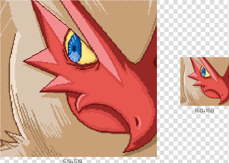 Blaziken Pixelart   Cartoon  HD Png DownloadTransparent PNG