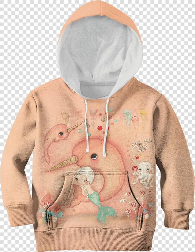 Gearhuman 3d Cute Mermaid With Fish Kid Custom Hoodies  HD Png DownloadTransparent PNG