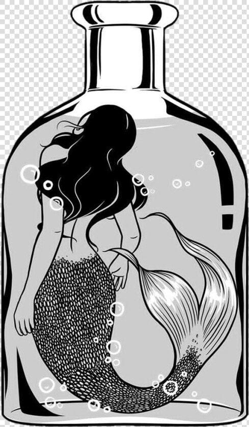  mermaid  water  blackandwhite  bottle  tumblr   Henn Kim Mermaid  HD Png DownloadTransparent PNG