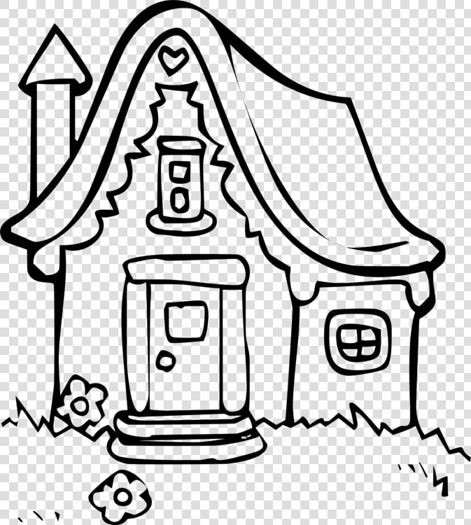 Line Art plant art   Cottage Clipart Black And White  HD Png DownloadTransparent PNG